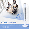 Freestanding Tower Fan Cooling for Home Bedroom with Oscillating, 3 Speed, 12h Timer, LED Sensor Panel, Remote Controller, White