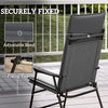 Outdoor Chair Cushions Set of 2 High Back Patio Seat Cushions UPF50+ Fade Resistant Yarn-Dyed Polyester, Dark Grey