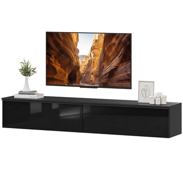 Wall Mounted TV Stand, Floating TV Cabinet with Storage, for TVs up to 70