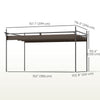 10' x 10' Outdoor Gazebo, UPF30+ Retractable Pergola Canopy, Free Standing Metal Pergola Kit, Brown