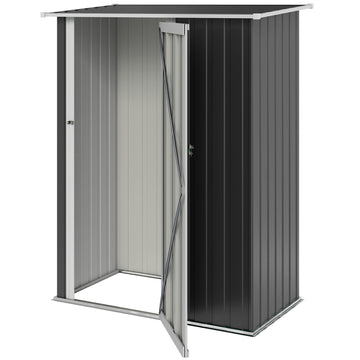 5 x 3ft Outdoor Storage Shed Metal Garden Shed Cabanon with Sloped Roof, Lockable Door for Tool
