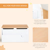 Wooden Kids Toy Box with Lid, Children Storage Organizer with Safety Hinge, Toy Trunk Chest, White