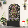 Metal Garden Bed with Trellis for Climbing Plants, Freestanding or Wall Mounted Flower Bed for Garden, Patio, Balcony