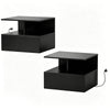 Floating Nightstand Set of 2, Wall Mounted Bedside Table with Drawer and Shelf, Small Night Stand for Bedroom
