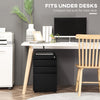 3 Drawer Filing Cabinet, Lockable Office Storage Cabinet on Wheels for Legal, Letter, A4 Files, Black