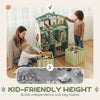 Qaba Kids Bookshelf with Storage, Toy Storage Unit with Book Display, Shelves and Fabric Drawers for Playroom Nursery, Green