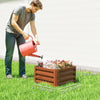 2' x 2' x 1' 2-Pieces Raised Garden Bed w/ Galvanised Steel Frame for Vegetables Flowers Herbs, Dark Brown Wood Effect