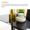 Dining Table and Chairs Set for 4, Modern 5 Pieces Kitchen Table Set with Glass Table, Padded Seat and Steel Frame