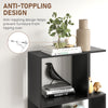 5-Tier Geometric Bookshelf, S Shaped Bookcase, Modern Freestanding Display Shelf Unit for Home Office, Black