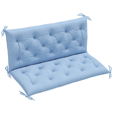 2 Seater Garden Bench Cushion, Soft Thick Outdoor Non-Slip 2 Seater Soft Pad With Backrest for Garden Patio, 47