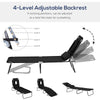 Folding Outdoor Lounge Chair, Portable Reclining Beach Lounger with Face Hole, Detachable Pillow, 4-Position Adjustable Backrest, For Patio, Garden, Poolside, Black