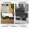 3pcs Modern Rattan Sofa Set, Wicker Patio Furniture Set with Coffee Table, Cushions, Pillows