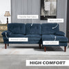 Modern Corner Couch with Right Chaise Lounge, Tufted 3-Seater Sofa with Wooden Legs for Living Room