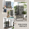 6.5FT Decorative Outdoor Divider, Metal Privacy Screen with Stand, Twisted Line Style, Black