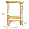Patio Wooden Bench, Outdoor Bench for Vines/Climbing Plants, Light Brown