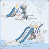 Qaba Toddler Slide Indoor for Kids 1.5-3 Years Old, Space Theme Climber Slide Playset, Blue