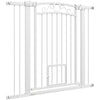 Dog Gate, Walk Through Pet Gate w/ Small Pet Door, Auto Close, for Doorways, House, Stair, 30