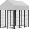 Outdoor Dog Kennel with Roof, 6' x 4' x 6' Heavy Duty Welded Wire Dog Playpen Enclosure with Escape-proof Lock
