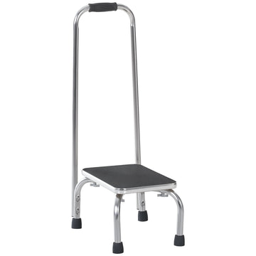 Step Stool with Handle for Adults and Seniors, Heavy Duty Metal Foot Step Stool for Elderly, Portable Stool with Anti-slip Design