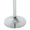 Round Dining Table, Modern Pub Table with Tempered Glass Top, Galvanized Metal Base, Small Dining Table, Silver