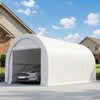 10' x 16' Heavy Duty Portable Carport Tent with Zippered Door, PE Cover for Car, Boat, Motorcycle, Bike