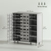 Shoe Cabinet, 21 Pair Shoe Storage Cabinet Organizer with 5-tier Double Door Cabinet and 5-tier Open Shelves, Light Grey