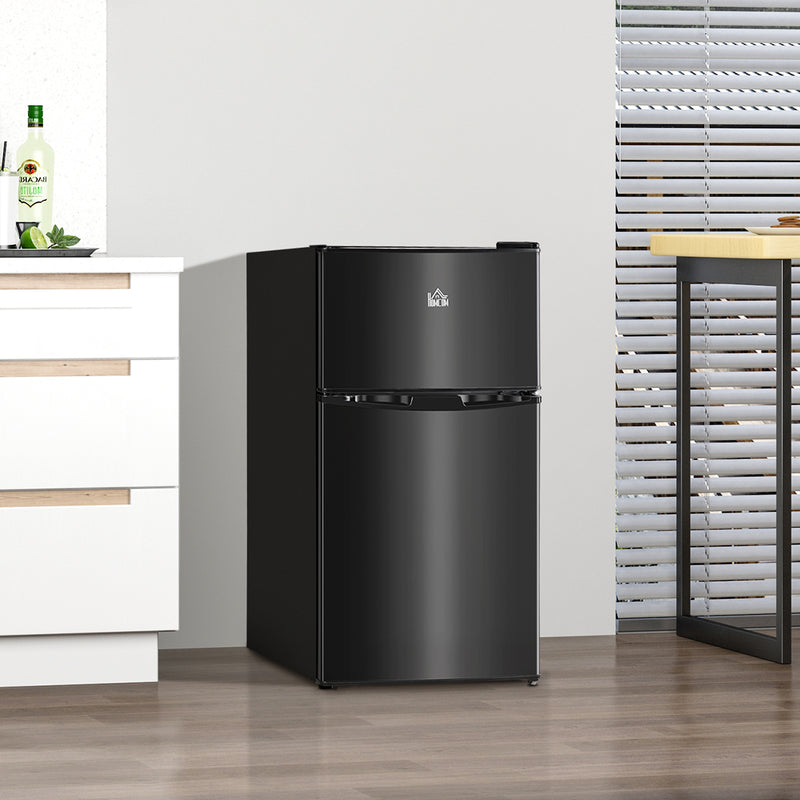 3.2 Cu Ft Compact Refrigerator, Mini Fridge with Freezer, Adjustable Shelves and Reversible Doors for Bedroom