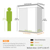Outdoor Storage Shed, Steel Lean-to Shed with Adjustable Shelf, Lock, Gloves, 5'x3'x6'