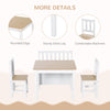 Qaba 4-Piece Set Kids Wood Table Chair Bench with Storage Function Easy to Clean Gift for Girls Boys Toddlers Age 3 Years up Natural and White