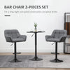 Swivel Barstools Set of 2 Adjustable Bar Stools with Footrest Armrests and PU Leather Back for Dining Room, Grey