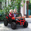 Qaba 2 Seater 24V Electric Car for Kids w/ Remote Control, 3 Speed, LED Lights, Music, Horn, Spring Suspension, Pink