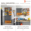 44PC Wall Mounted Storage Bins Parts Rack Kit with Storage Bins, Pegboard and Hooks, Garage Plastic Organizer, Orange