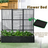 Raised Garden Bed with Lattice Trellis, Rattan Outdoor Planter with Storage for Garden, Patio, Balcony, Black