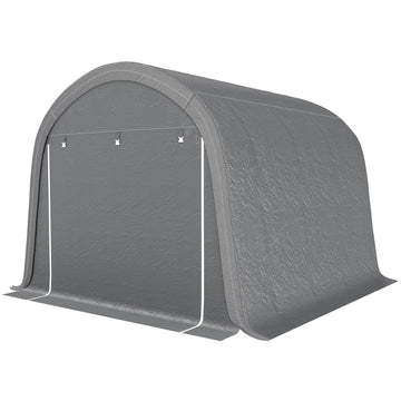 10' x 10' Outdoor Storage Tent, Heavy Duty and Waterproof Portable Shed for Bike, Motorcycle & Garden Tools, Light Grey