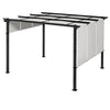 10' x 10' Metal Pergola, Outdoor Pergola with Retractable Canopy, for Garden, Patio, Backyard, Deck, Light Grey