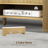 TV Stand, Modern TV Table with Marble-Effect Top, 3 Drawers and 2 Open Shelves for 32-65 Inch Television, Natural Wood
