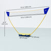 Portable Badminton Net Set with 9.5x5 ft Net, Foldable Badminton Net with 2 Shuttlecocks, 2 Badminton Rackets and 1 Suitcase, for Indoor Outdoor, Beach, Backyard