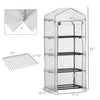 Portable Greenhouse Outdoor Hot House with 4 Tier Shelves, Steel Frame, PE Cover, 28