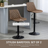 Bar Stools Set of 2, Swivel Counter Height Barstools with Back, Footrest, Adjustable Height, Dark Brown