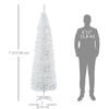 7' Pencil Christmas Tree, Slim Artificial Xmas Tree with Realistic Branches, Sturdy Metal Stand, White