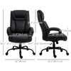 PU Leather Executive Office Chair with High Back, Adjustable Height and Swivel Wheels, 400LBS Capacity, Brown