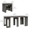 Extendable Dining Table, Expandable Kitchen Table for Small Spaces, Seats up to 6 People, Dark, Grey
