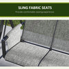 3 Person Porch Swing Outdoor Swing Chair with High Back Design, Side Pouches and Adjustable Canopy, Mixed Grey