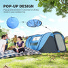 4 Person Camping Tent, Easy Pop Up Tent with Doors, Windows and Carry Bag, Automatic Setup Tent for Hiking, Blue