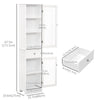 Tall Bathroom Cabinet, Bathroom Storage Cabinet with Drawers, 2 Doors and Adjustable Shelves, White