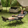 Folding Zero Gravity Chair, 5-Position Adjustable Outdoor Lounge Chair Recliner with Headrest, Black
