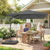 8' x 8' Offset Cantilever Patio Umbrella with Base Weights, UPF50+ Cantilever Parasol with 360° Rotation, Dark Grey
