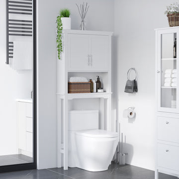 Over the Toilet Storage, Bathroom Cabinets Over Toilet, Cabinet Above Toilet with Doors and Shelves