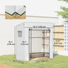 Walk-in Tomato Greenhouse Lean-to Green House with Reinforced PE Cover, Roll-up Door, Mesh Windows, White
