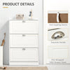 Shoe Cabinet with 3 Flip Drawers, Narrow Shoe Storage Cabinet, Holds 12 Pairs for Entryway, Hallway, White